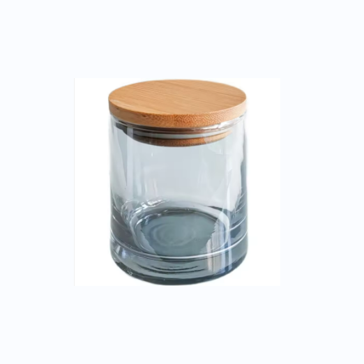 Luxury empty unique clear grey glass candle jars 8oz 10oz glass jar ...