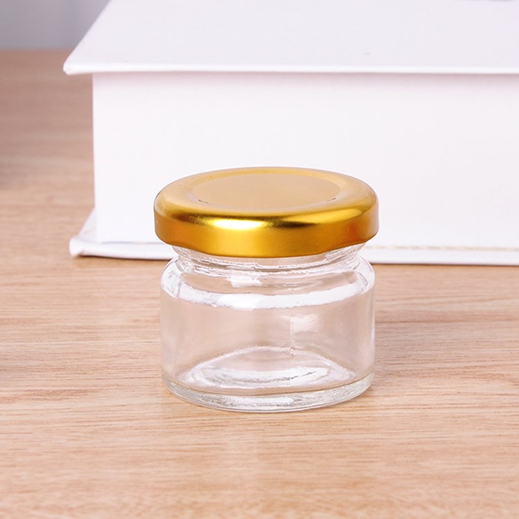 empty 1oz 25ml mini round glass honey jar jam jar with lid