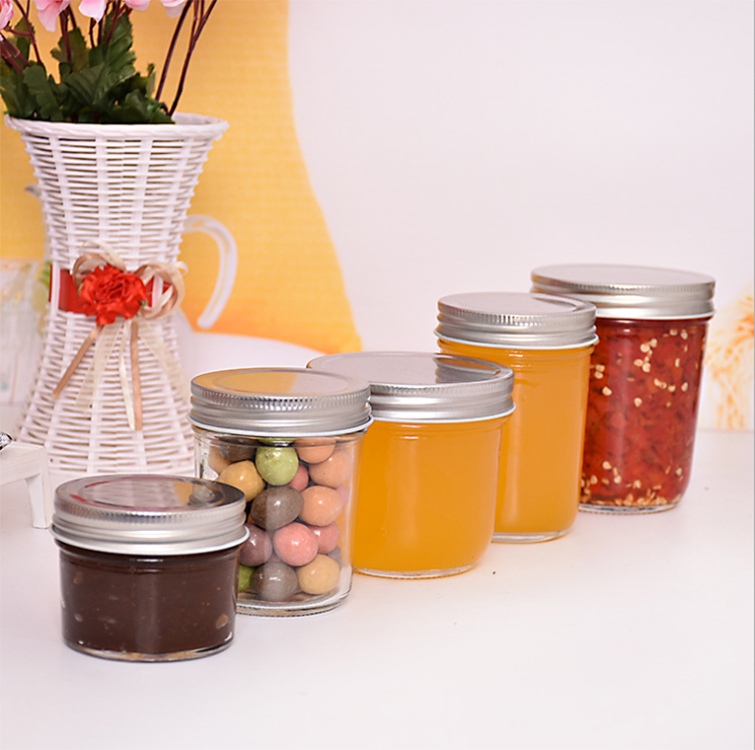 100ml 200ml 250ml 300ml 400ml Clear storage glass bottle glass food jam jar