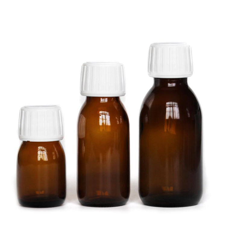 Oral liquid syrup bottle pharmaceutical amber glass  bottle
