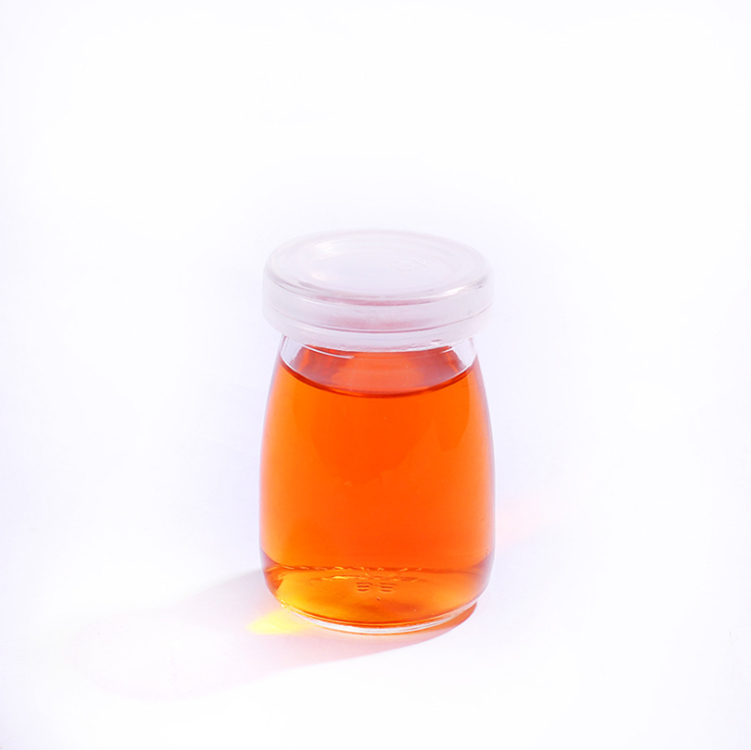 2020 hotsale 100ml small pudding yogurt glass jar with screw black metal lid/plastic lid