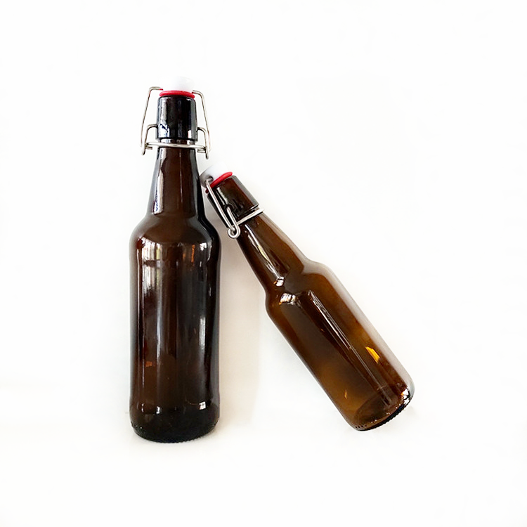 empty 330ml 500ml 1000ml amber glass beer bottles with swing top lid
