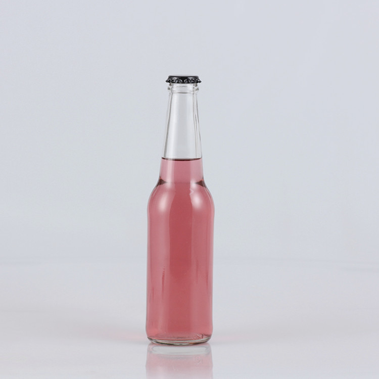 wholesale 330ml 500ml clear glass beer bottle with crown cap