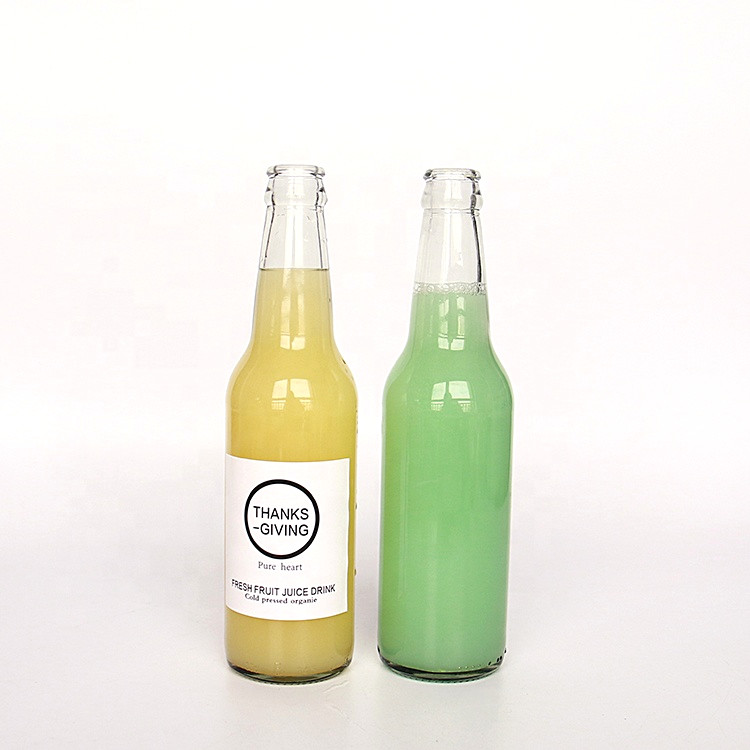 wholesale 330ml 500ml clear glass beer bottle with crown cap