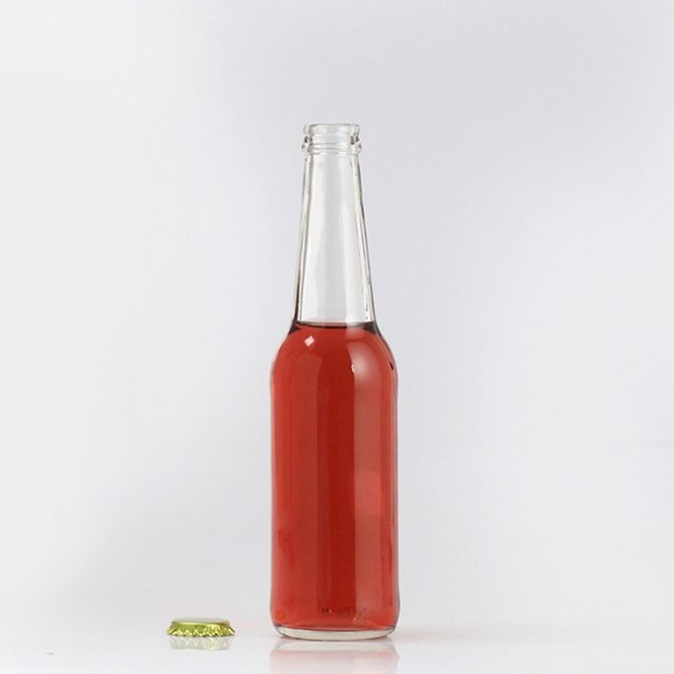 wholesale 330ml 500ml clear glass beer bottle with crown cap