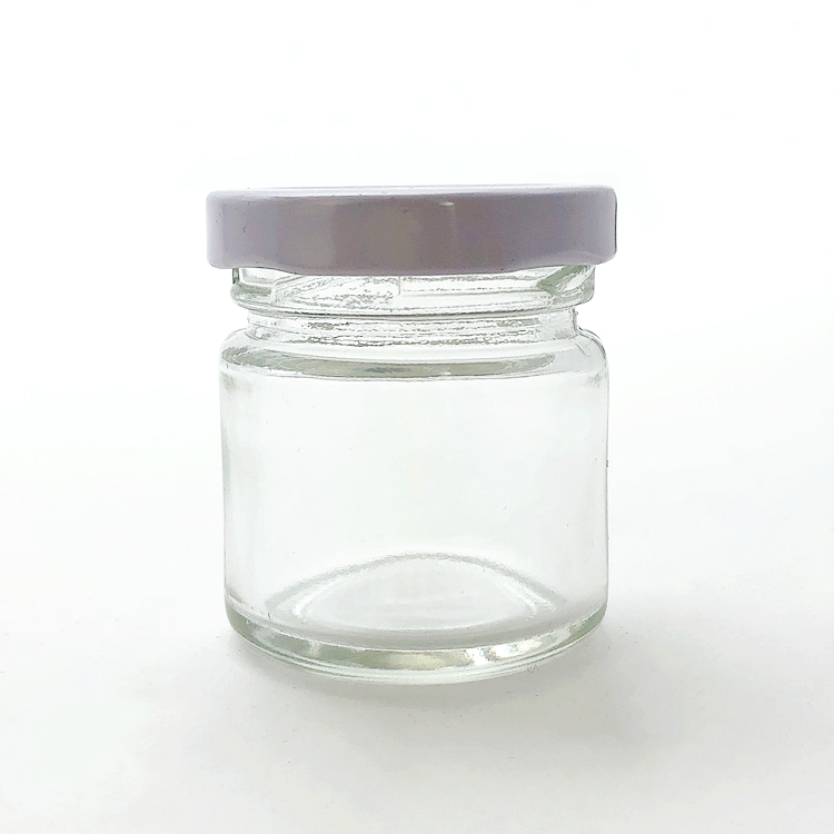 Small Empty Round 35ml Glass Honey Jar Jam Jar With Metal Lid