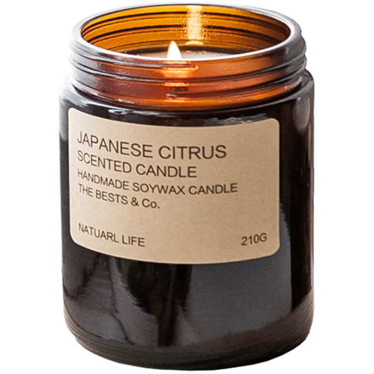 Decorative 150ml 200ml 300ml Amber Glass Straight Sided Glass Jar Wholesale With Screw Cap For Scented Candle Soy Candle
