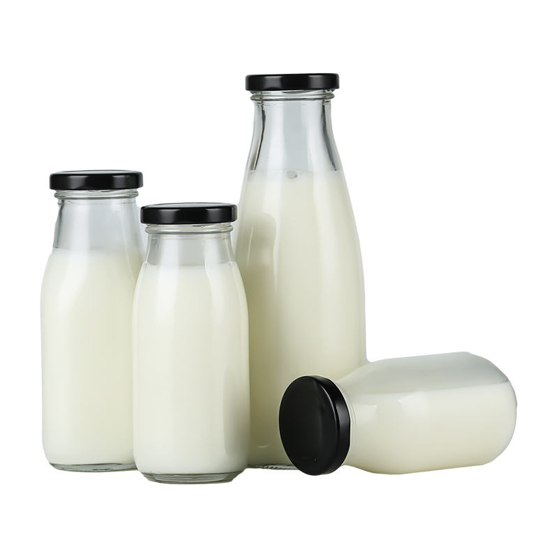 200ml 250ml 500ml 1000ml 8oz round shape milk coffee tea drink glass bottle bulk supplier wholesale
