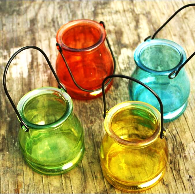 250 ml Decorative Colored Candle Glass Jar Holder