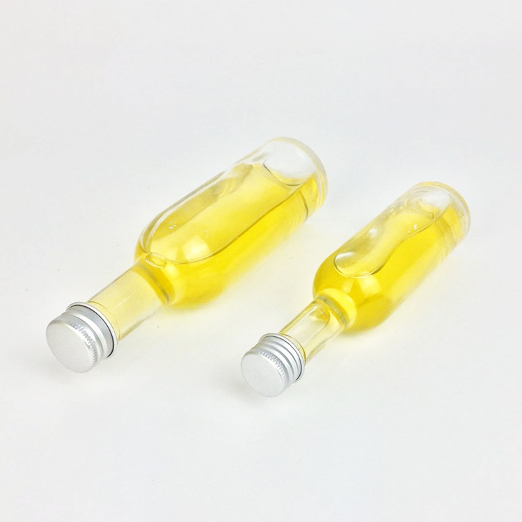 empty 50ml 100ml mini round glass liquor bottle with screw cap