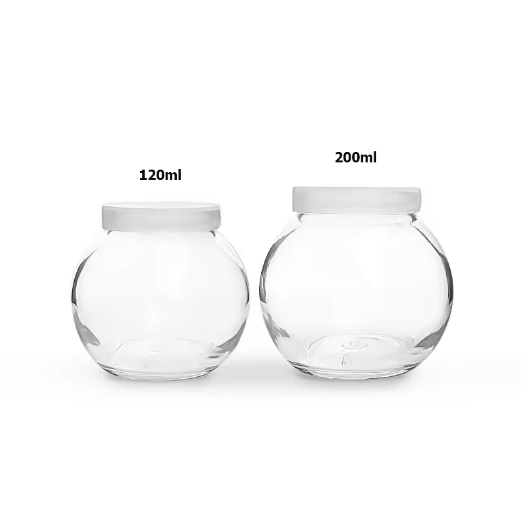 160ml/210ml Empty Round Spherical Ball Containers Yogurt Mousse Jam Plastic Jar with Lids Milk Pudding Bottle Jelly Planet Cups