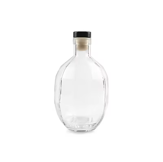 Creative design glass plum wine bottle sparkling cider liquor bottle with cork 250ml 375ml 500ml