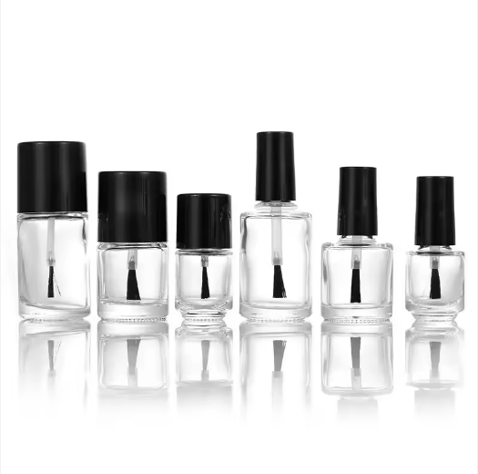 Wholesale Multiple Shapes Specifications Clear Transparent Empty Nail Polish Glass Bottle With Brush Lid for Nail Art