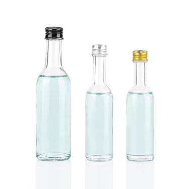 50ml 55ml 100ml mini high clear glass wine bottle spirit tequila liquor wine glass bottle with metal aluminum lid