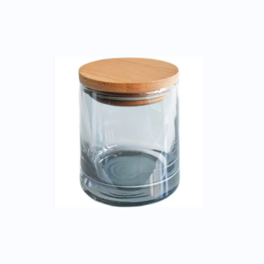 Luxury empty unique clear grey glass candle jars 8oz 10oz glass jar candle 250ml 300 ml glass jar for scented candle