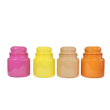wholesale colorful hot sale 500ml Glass Candle Jars with Mushroom Glass Lid