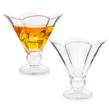 Factory wholesales high quality clear ice cream glass cup glass bowl for dessert yogurt milkshake