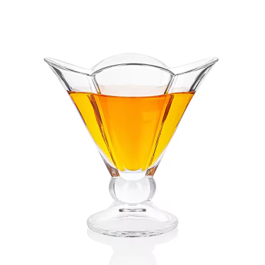 Factory wholesales high quality clear ice cream glass cup glass bowl for dessert yogurt milkshake