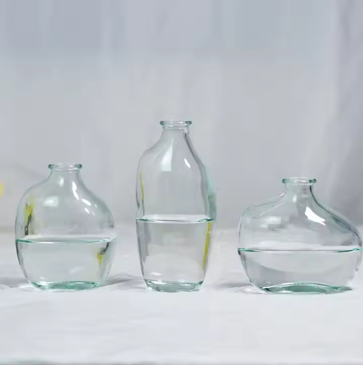 Unique Glass Vase Set Mini Glass Transparent Vase Set 3-piece Set Desktop Center Transparent Glass Sprout Vase