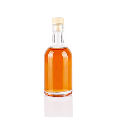 Wholesale High Quality 50ml Transparent Empty Round Shape Glass Liquor Bottle Small Size Spirit Vodka Whisky Wine Glass Bottle