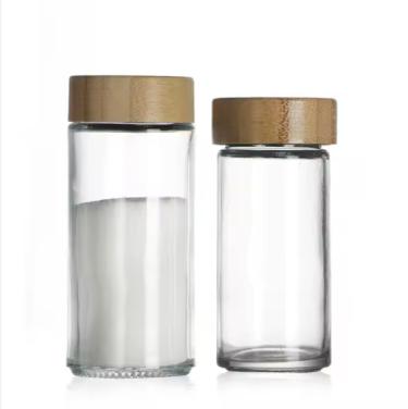 80ml 120ml empty clear spice glass bottles with bamboo lid wholesale