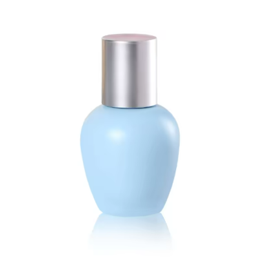30ml unique mini frosted color sprayed lotion glass bottle for serum with pump