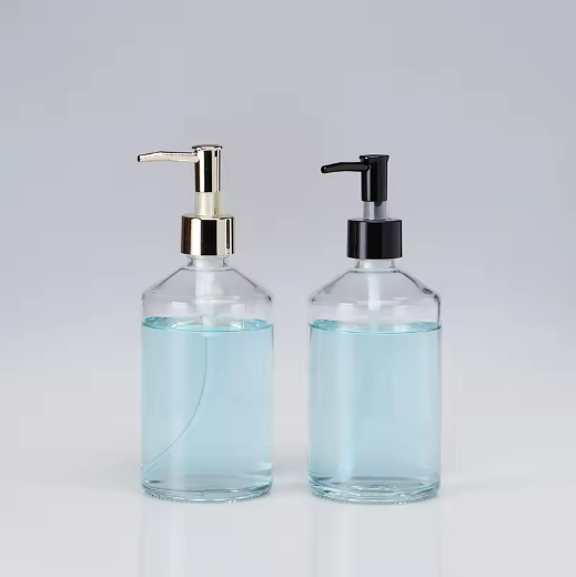 500ml clear hand wash liquid soap empty shower gel bottles with pump