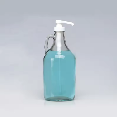 Large storage 2L bottle with pump as kitchen glass hand wash bottle set