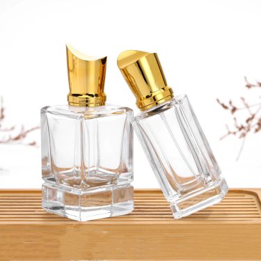 30ml 50ml 100ml Transparent Square Glass Perfume Bottle Cosmetics Packaging Spray Empty Bottle