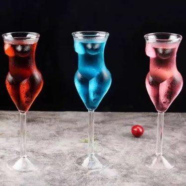 Personality Creative Goddess Transparent Glass Goblet Red Wine Cocktail Glass Cup for bar Restaurant Party
