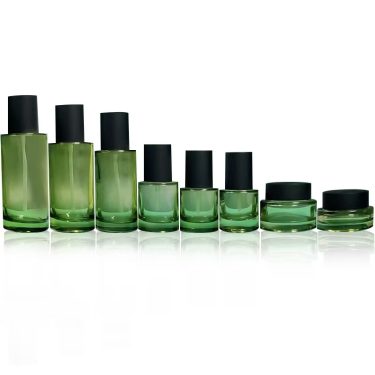 20ml -150ml 30g 50g Green Light-proof Glass Spray Bottle Lotion Press Bottle Essential Oil Dropper Bottle with Plastic Cap