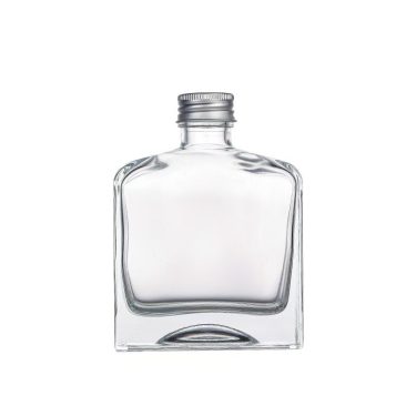 250ml 375ml 500ml Clear Square Thick Bottom Glass Wine Bottles for Liquor Wine Whisky Vodka with Cork or Aluminum Screw Cap