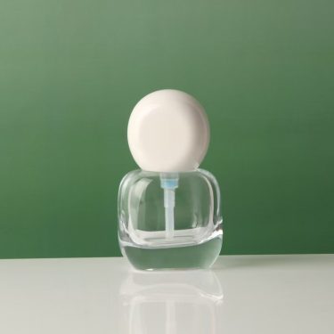 Mini 30ml Clear Frosted Short Square Spray Pump Lotion Press Essence Cosmetic Packaging Glass Thick-bottomed Bottle