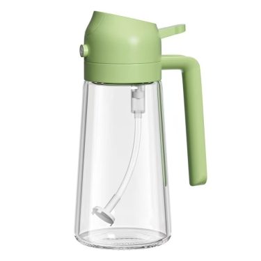 Hot Sale 470ml 600ml High Quality Transparent Round Glass Cooking Olive Oil Dispenser Oil Storage Glass Bottle with Colorful Lid