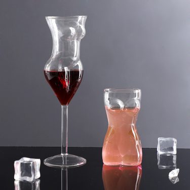 Personality Creative Goddess Transparent Glass Goblet Red Wine Cocktail Glass Cup for bar Restaurant Party