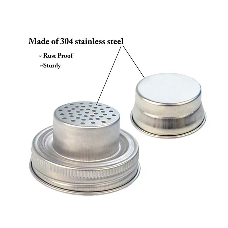 500ml 750ml Transparent Wide Mouth Mason Storage Jar Square Round Glass Jar with Stainless Steel Cocktail Shaker Metal Lid