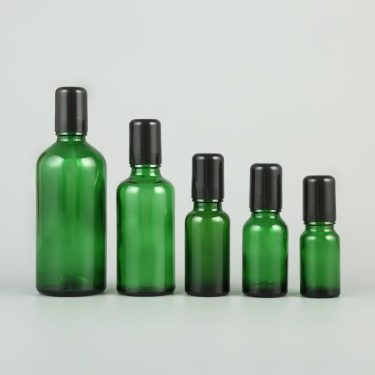 5ml 10ml 15ml 20ml 30ml 50ml 100ml Green Cosmetic Essential Oil Roll on Glass Bottle with Glass or Metal Roller Ball and Cap