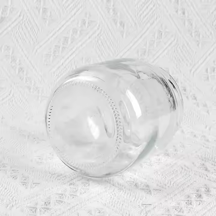Glass Jar Best Selling 16 Oz Food Customized Logo Free Clear Storage Glass Jars with White Metal Lids Special Shaped Glass Jars
