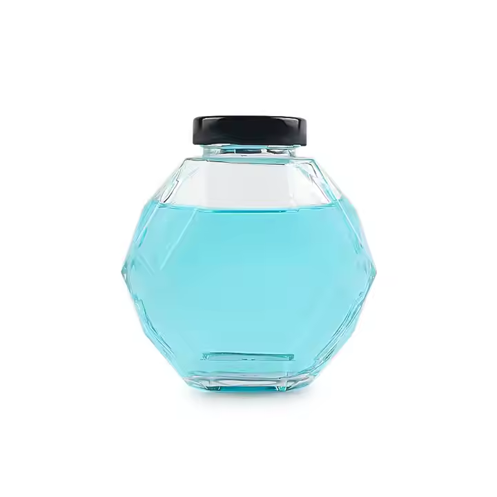 New Products 180ml 380ml Special Shape Glass Jar for Honey Jam Sauce Wine Beverage with Tinplate Cap