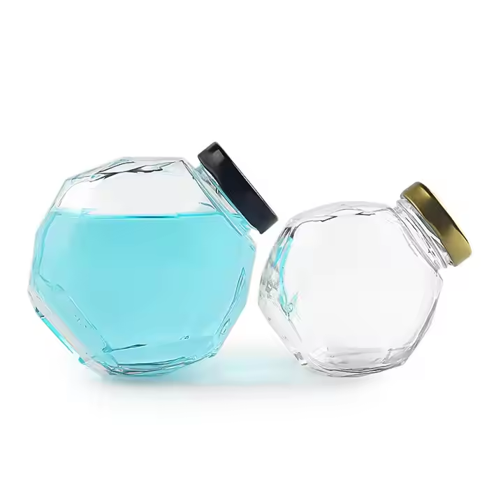 New 180ml/380ml Special Shape Glass Jars with Tinplate Caps for Honey, Jam, Sauces, Wine & Beverages