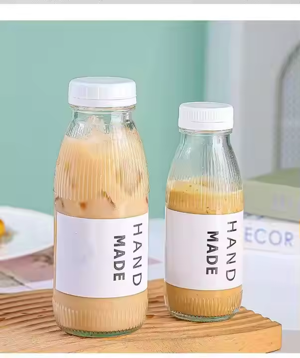 300ml 500ml Round Beverage Juice Milk Glass Bottle with Tamper Proof Screw Cap