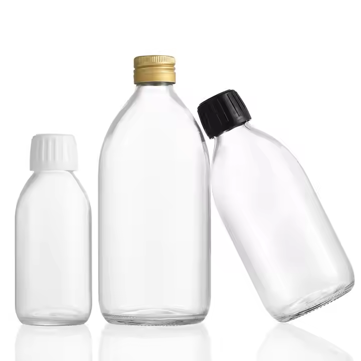 Medical Amber 30ml 60ml 100ml 150ml 200ml 250ml 300ml 500ml Oral Liquid Cough Syrup Glass Bottle With Tamper-proof Cap