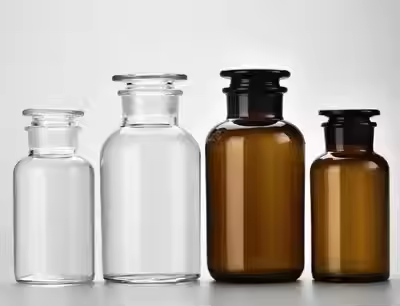 Wholesale Amber 30ml 60ml 125ml 250ml 500ml 1000ml Laboratory Chemical Reagent Glass Bottle With Frosted Sealing Cap