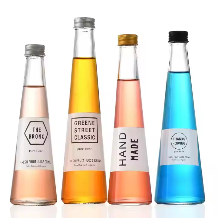 Customized 500ml Luxury Empty Transparent Frosted Juice Glass Bottle