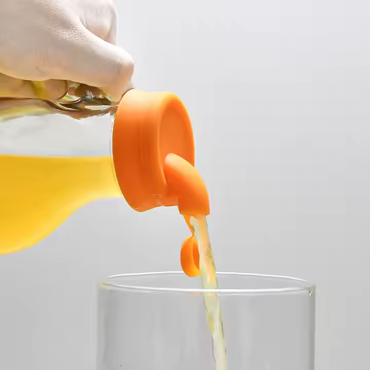 Clear Glass Milk Bottles Airtight Milk Container for Refrigerator Jug Glass Water Pitchers Water Juice 47oz
