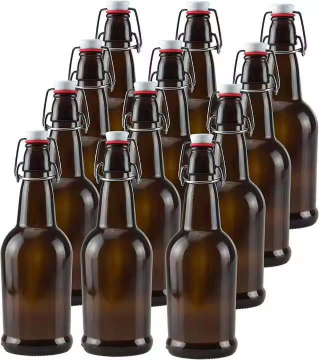 Amber 500ML 16oz Swing Top Growlers Glass Beer Bottle