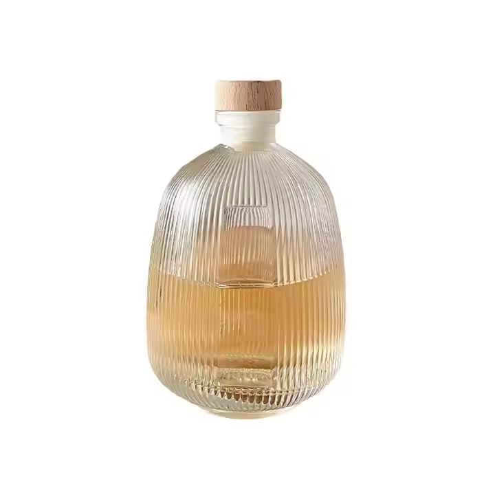 High Quality 375ml 500ml Bottle with Sealing Lid Vertical Stripe Fruit Plum Wine Drink Bottles Custom logo
