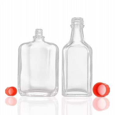 Wholesale13ml 20ml 30ml 50ml Small Mouth Clear Empty Flat Square Glass Medicated Oil Bottle for Safflower Oil Active Oil