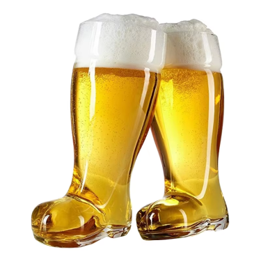 Hot Tiktok Ins Web Popular Transparent Boots Shape 330ml 500ml 1200ml Glass Beer Mug Beverage Glass Cup