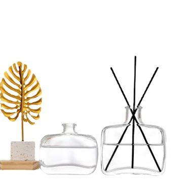100ml 200ml 350ml 500ml Clear Empty Short Flat Reed Diffuser Aroma Glass Bottle